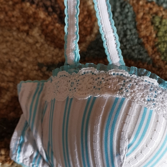 Rene Rofe Convertible White & Blue Bra - Picture 5 of 13